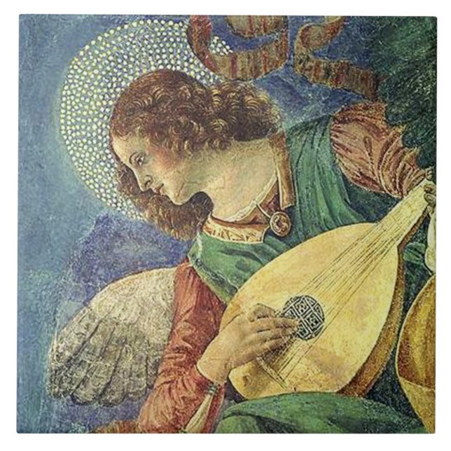 CARREAU ANGE DE NOËL FABRIQUANT LA MUSIQUE (Devant)