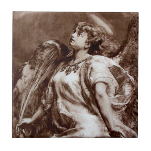 CARREAU ANGE EN SÉPIE BROWN ET BLANC