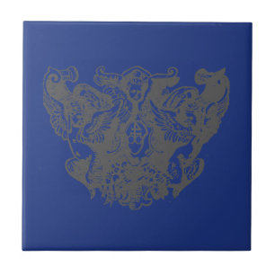 Carreau Angel Engelsputte Coat of Arms Emblem baroque