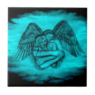 Carreau Angel Eros en amour, design noir et vert