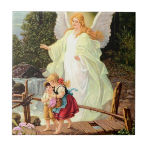 Carreau Angel gardien observant le pont des enfants