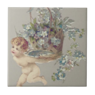 Carreau Angel Tcherub Cupidon Oublier-Moi-Pas