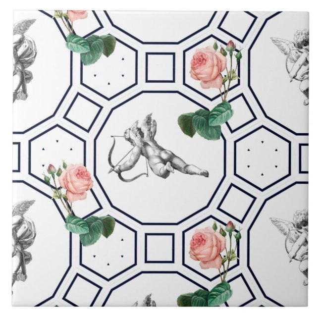 Carreau Anges, Baroque, rococo, vintage, (Devant)