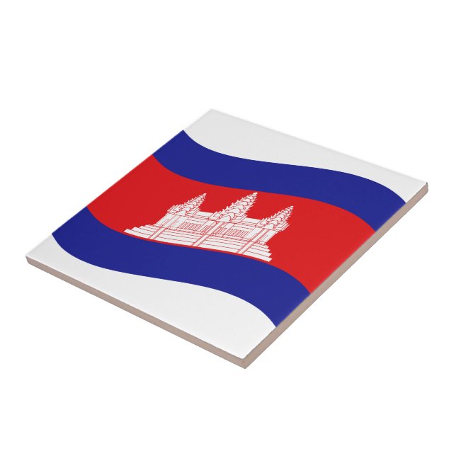 Carreau Angkor Vat Drapeau Cambodgien Vague (Côté)
