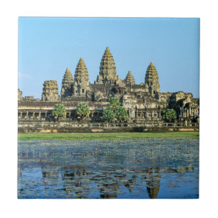 Carreau Angkor Vat et réflexion dans le lac - Cambodge