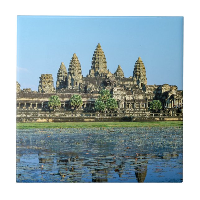 Carreau Angkor Vat et réflexion dans le lac - Cambodge (Devant)