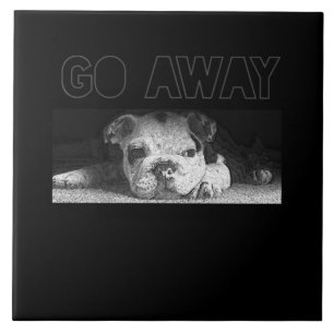 Carreau Anglais Bulldog Chiot Distances Sociales S'Éloigne