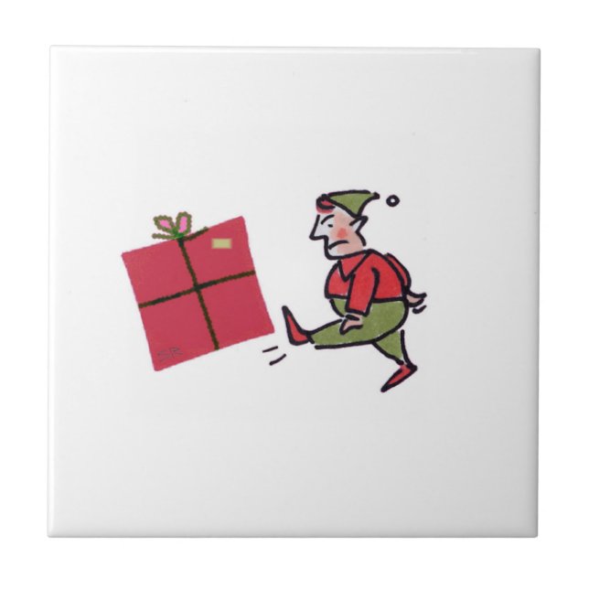Carreau Angry Elf blanc petite céramique (Devant)