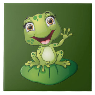 Carreau animal adorant la grenouille mignonne