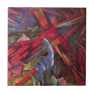 Carreau Animal Fates par Franz Marc, Cubism Art Vintage