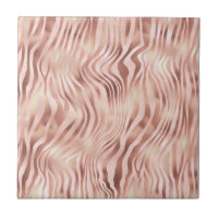 Animal Zèbre Rayures Rose Clair Doré Bronze