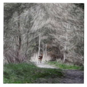 Carreau Animaux de forêt de région boisée d'imaginaire