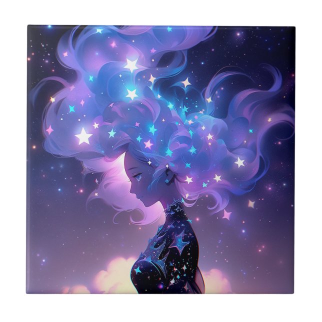 Carreau Anime Girl Fabriquée En Étoiles (Devant)