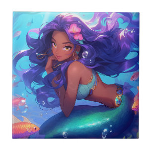 Carreau Anime Mermaid Girl Imaginaire Art