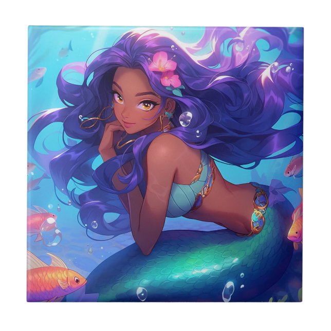 Carreau Anime Mermaid Girl Imaginaire Art (Devant)