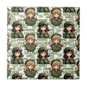 Carreau Anime Soldier Girls Design Motif