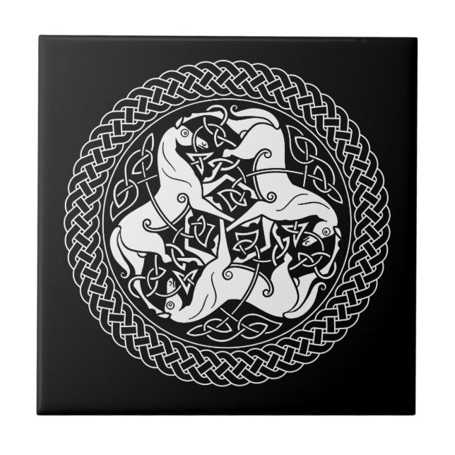 Carreau Anneau de noeud d'Epona de Celtic avec des chevaux (Devant)