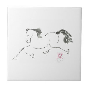 Carreau année de Dancin', Sumi-e du cheval
