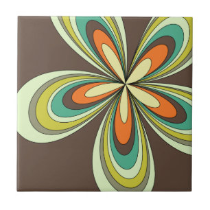 Carreau Années 60 super les années 70 Hippie Fleur Brown R