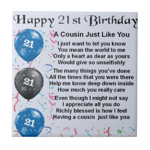 Carreau Anniversaire de poème de cousin 21ème