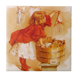 Carreau Annonce victorienne vintage de savon de poupées de