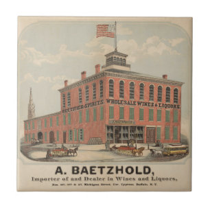 Carreau Annonce Vintage D'Août Baetzhold, Vins & Liqueurs