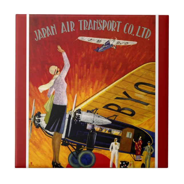 Carreau Annonce vintage sur les compagnies aériennes japon (Devant)