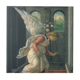 Carreau Annonciation (détail ange) par Sandro Botticelli