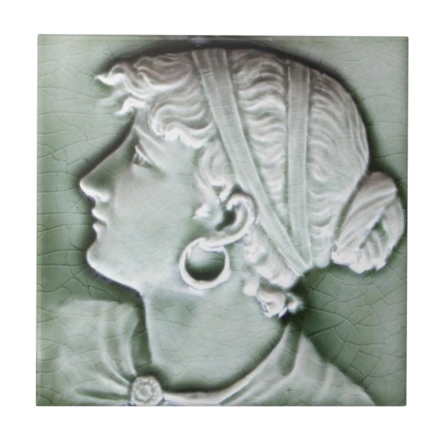 Carreau Antique American c1890 Trent Portrait Tile Repro (Devant)