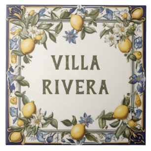 Carreau Antique Lemon Custom House Nom Plaque Plaque Signa