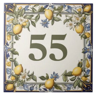 Carreau Antique Porte en citron Maison Numéro Plaque Signa