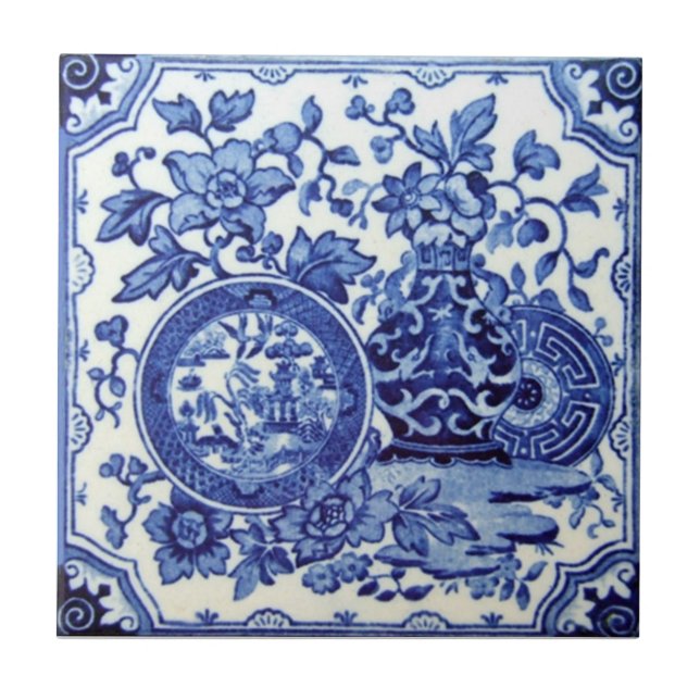 Carreau Antiquité Transferware de la reproduction VT0017 (Devant)