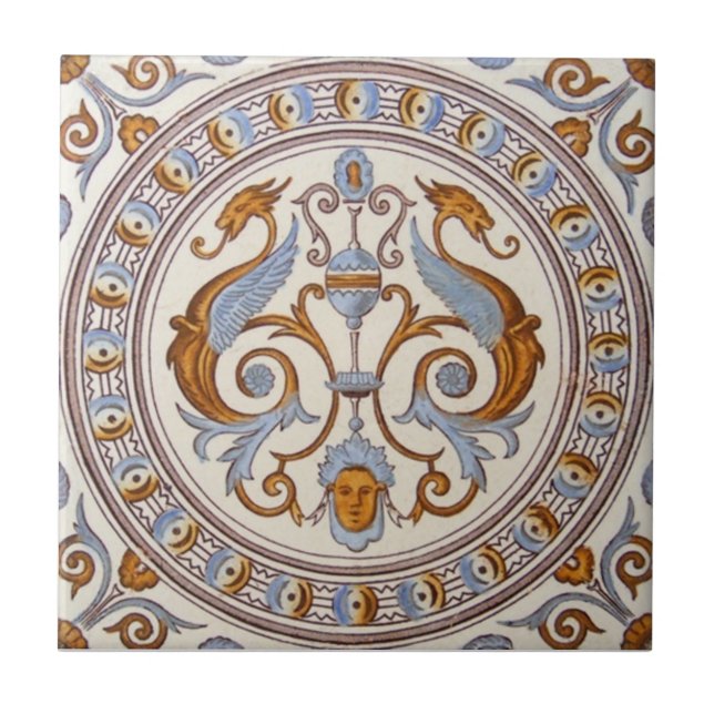 Carreau Antiquité Transferware de la reproduction VT0024 (Devant)