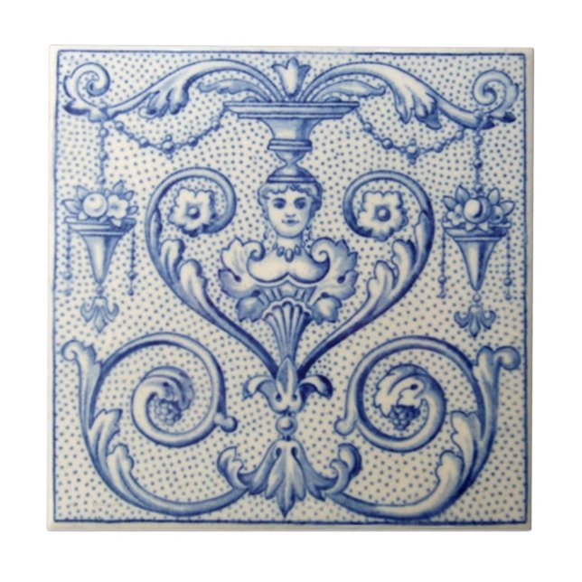 Carreau Antiquité Transferware de la reproduction VT0025 (Devant)