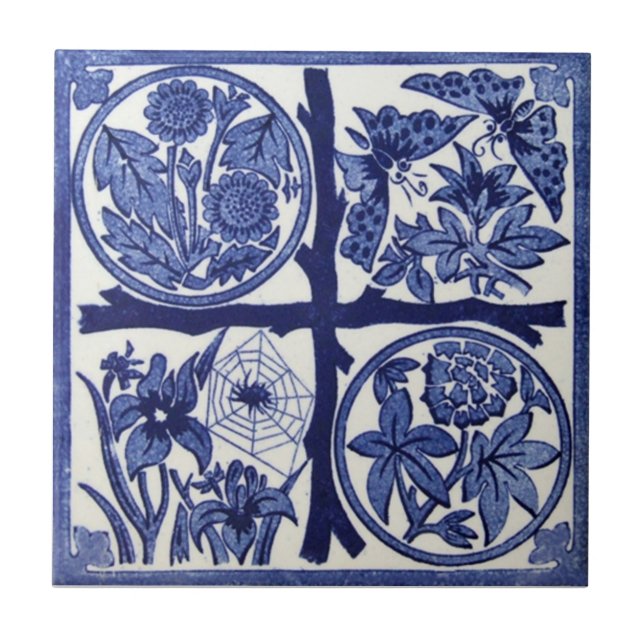 Carreau Antiquité Transferware de la reproduction VT0028 (Devant)