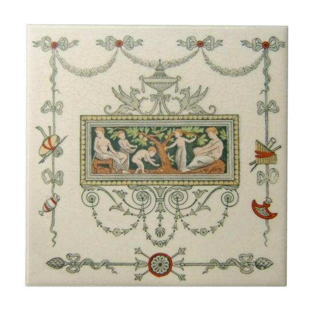 Carreau Antiquité Transferware de la reproduction VT0046 (Devant)