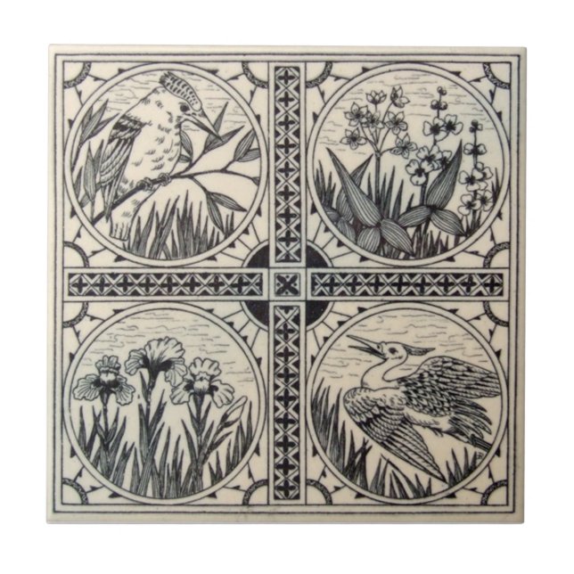 Carreau Antiquité Transferware de la reproduction VT0053 (Devant)