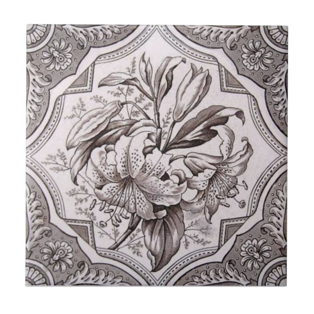 Carreau Antiquité Transferware de la reproduction VT0076 (Devant)