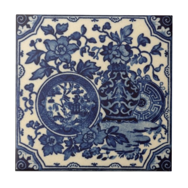 Carreau Antiquité Transferware de la reproduction VT0098 (Devant)