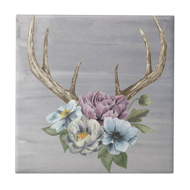 Carreau Antlers floraux de cerfs (Devant)