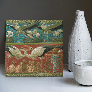Carreau Anton Seder's Tender Storks Art Nouveau Wall