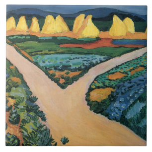 Carreau Août Macke peinture, Champs végétaux