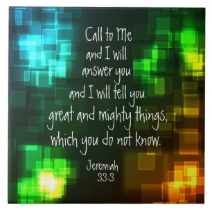Carreau Appel à moi Bible Verse Jeremiah 33:3 Tuile de cér