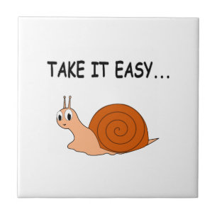 Carreau Apportez-le facilement mignon escargot de dessin