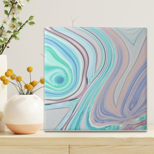 Carreau aqua bleu menthe vert lilas violet pastel arc-en-c (aqua blue mint green lilac purple pastel rainbow ceramic tile)