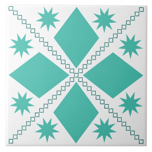 Carreau Aqua Diamond Fun | Arrière - plan blanc | (Devant)