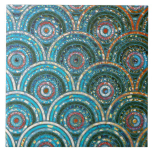 Carreau Aqua Turquoise Parties scintillant à huile métalli