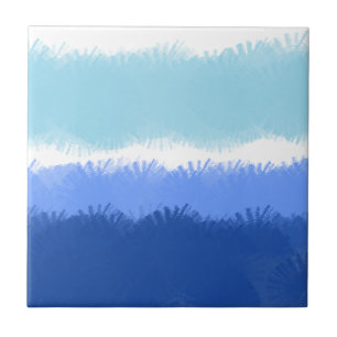 Carreau Aquarelle Abstraite moderne tons bleus
