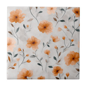 Carreau Aquarelle Automne Fleurs sauvages minimaliste Flor