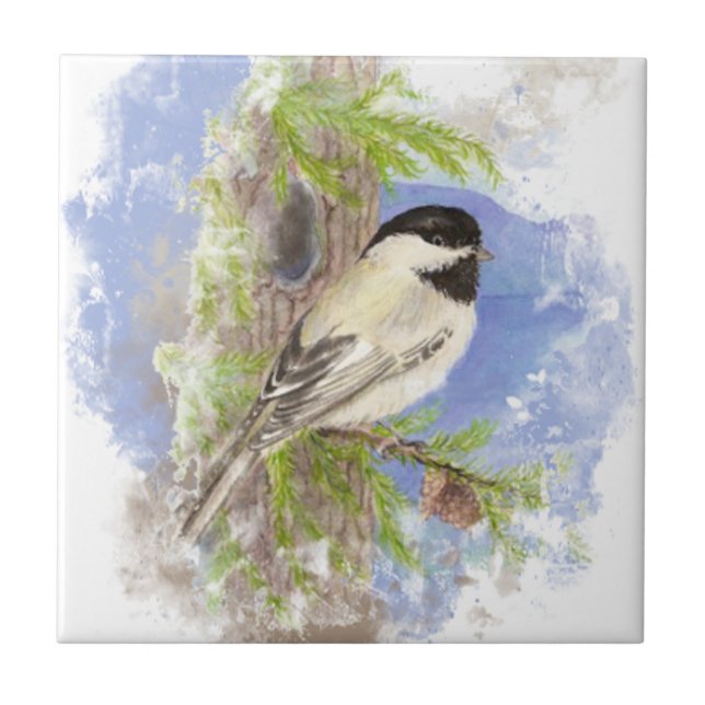 Carreau Aquarelle Bécasseau Oiseau Art de la nature (Devant)